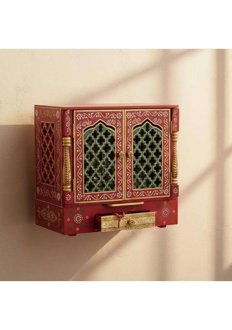 EARTHSHINE Divine Wooden Floor Temple Engineered Wood Home Temple(Height 46 Pre-assembled) - Indya