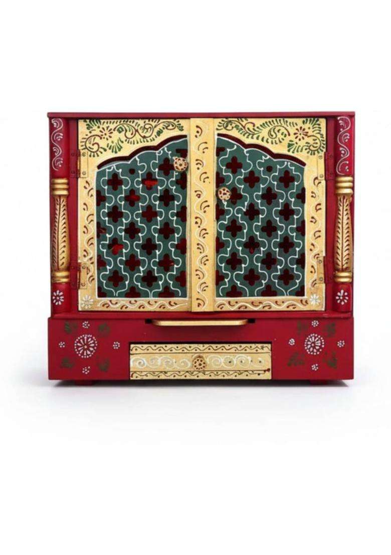 EARTHSHINE Divine Wooden Floor Temple Engineered Wood Home Temple(Height 46 Pre-assembled) - Indya