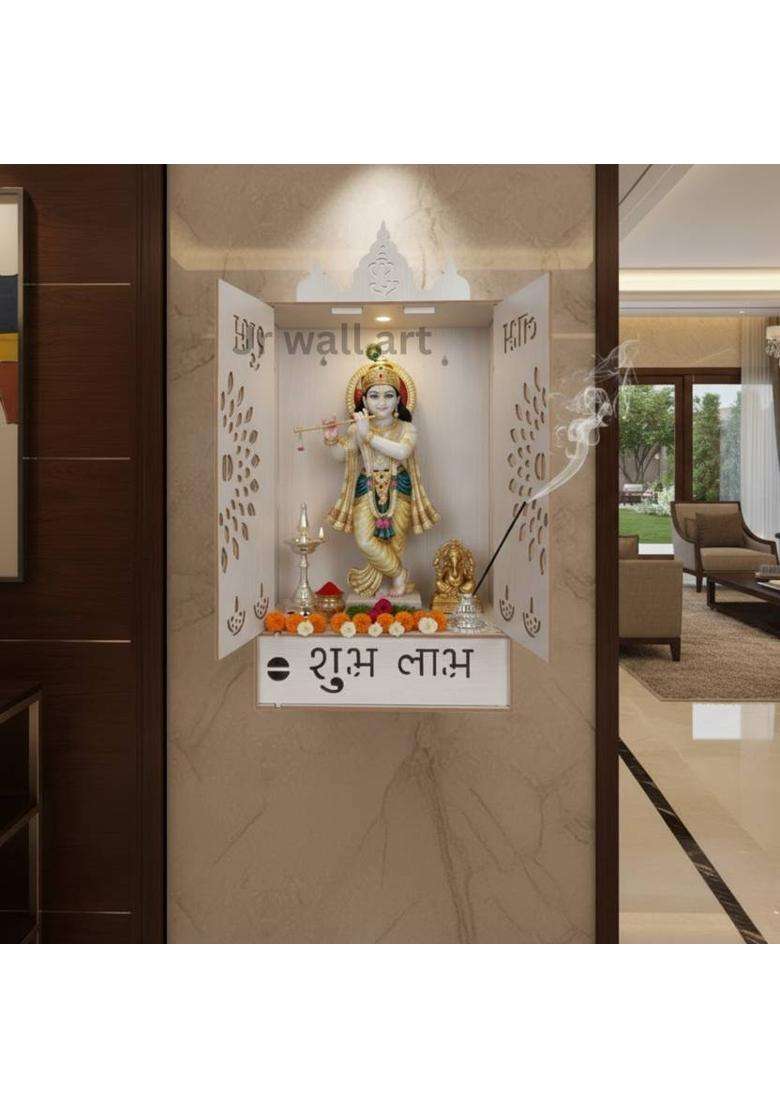 JrWall ART Home Temple Engineered Wood Home Temple(Height 60.96 DIY(Do-It-Yourself)) - Indya
