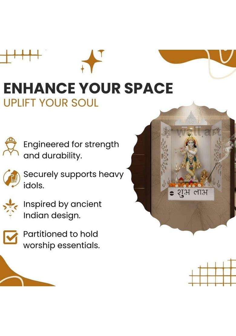 JrWall ART Home Temple Engineered Wood Home Temple(Height 60.96 DIY(Do-It-Yourself)) - Indya