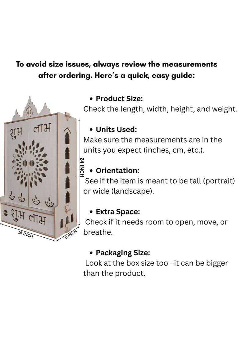JrWall ART Home Temple Engineered Wood Home Temple(Height 60.96 DIY(Do-It-Yourself)) - Indya
