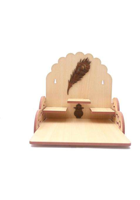 Rudrax Homes Studio Engineered Wood Home TempleMandir Solid Wood Home Temple Home Temple Wall Hanging Product Handicraft Pooja Jhula Swing Palana Nand Gopal Palana Hindola for Ladoo Gopal and Ganesh Ji Art and Craft Wooden Temple for Use Office/Home/Room.