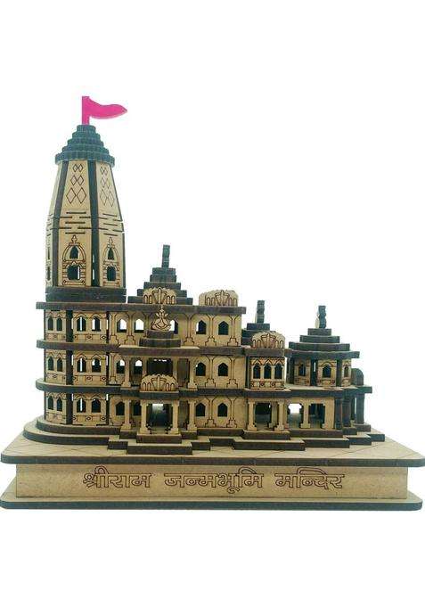 Devgange Hotspot Shree Ram Janmbhoomi Wooden Temple Ayodhya Engineered Wood Home Temple(Height 14 Pre-assembled)