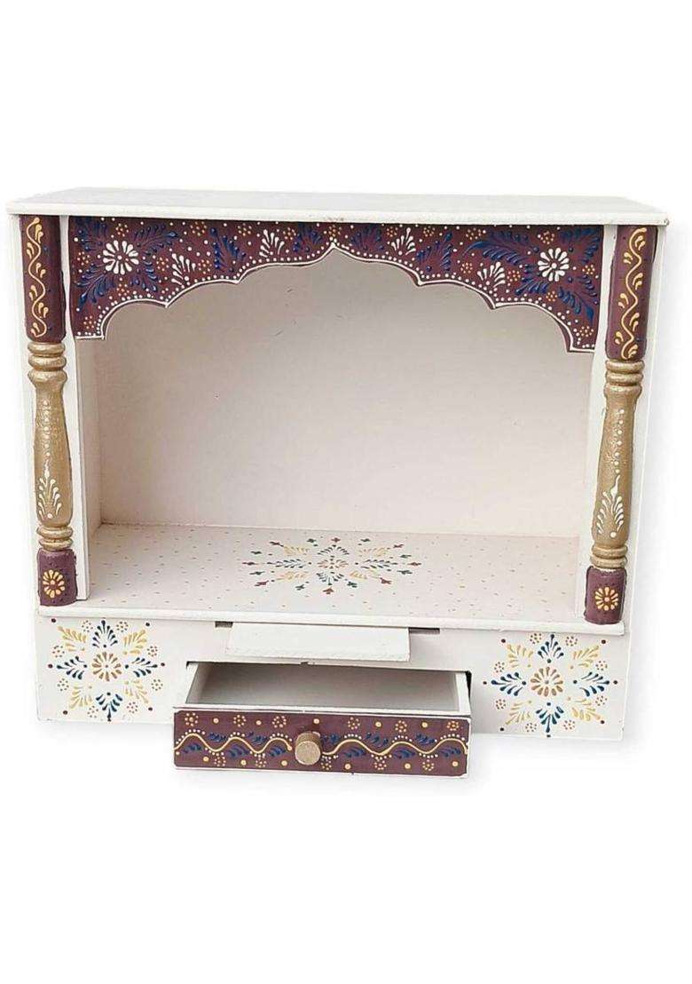 Bhagwati Wooden Temple For Home/Wooden Mandir For Home Engineered Wood Home Temple(Height 40 Pre-assembled) - Indya