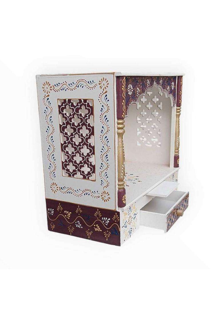 Bhagwati Wooden Temple For Home/Wooden Mandir For Home Engineered Wood Home Temple(Height 40 Pre-assembled) - Indya