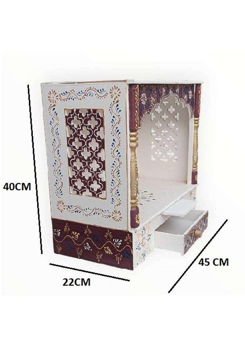 Bhagwati Wooden Temple For Home/Wooden Mandir For Home Engineered Wood Home Temple(Height 40 Pre-assembled) - Indya
