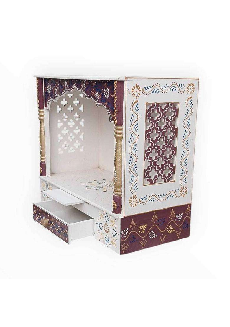 Bhagwati Wooden Temple For Home/Wooden Mandir For Home Engineered Wood Home Temple(Height 40 Pre-assembled) - Indya