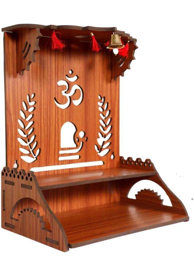 Flipkart Perfect Homes Studio Handmade Beautiful Wooden Home and Office Temple/Pooja Mandir Engineered Wood Home Temple(Height 38 DIY(Do-It-Yourself)) - Indya