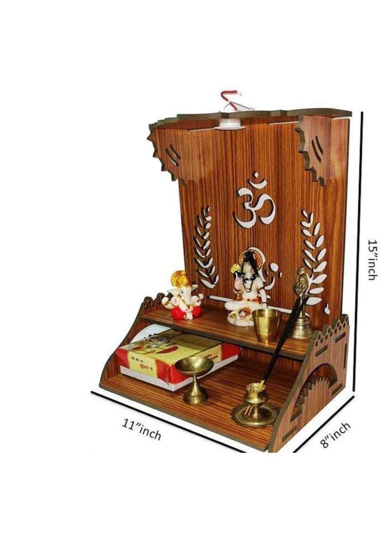 Flipkart Perfect Homes Studio Handmade Beautiful Wooden Home and Office Temple/Pooja Mandir Engineered Wood Home Temple(Height 38 DIY(Do-It-Yourself)) - Indya
