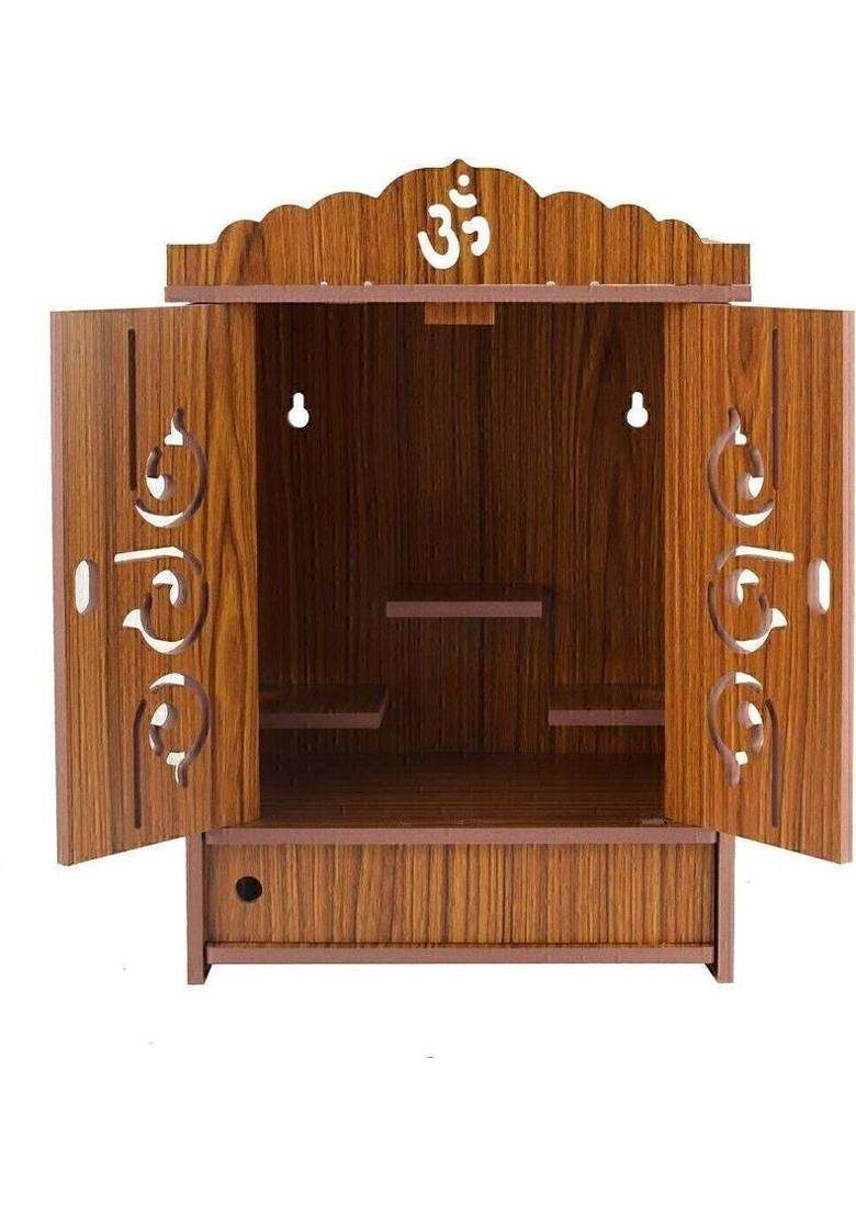 AKAG Premium Wooden Home Temple Handcrafted Pooja Mandir for Home & Office Engineered Wood Solid Wood Home Temple(Height 43 DIY(Do-It-Yourself)) - Indya