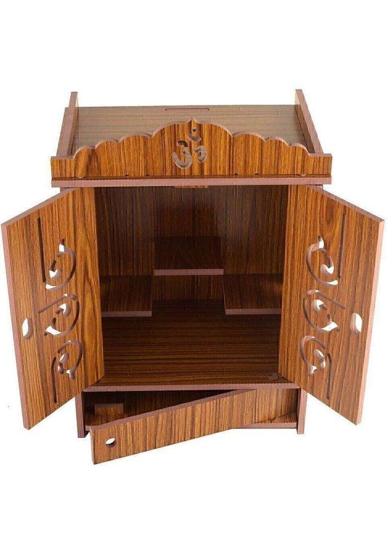 AKAG Premium Wooden Home Temple Handcrafted Pooja Mandir for Home & Office Engineered Wood Solid Wood Home Temple(Height 43 DIY(Do-It-Yourself)) - Indya