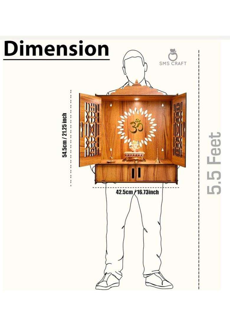 PPJ CRAFT Engineered Wood Home Temple(Height 55.5 DIY(Do-It-Yourself)) - Indya