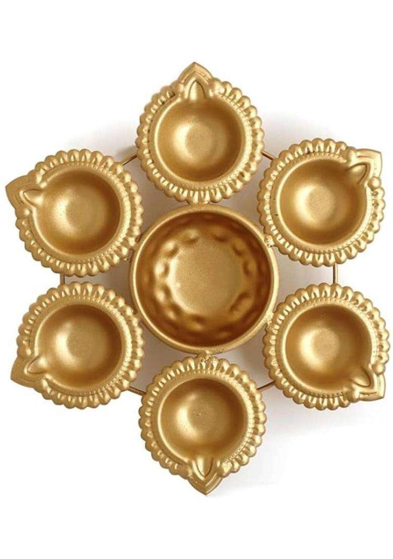 EVERYTHING EXPORTS Decor Urli Bowl for Home Decor for Floating Tealight Holders Iron (Pack of 2) Table Diya Set(Height 3 inch) - Indya