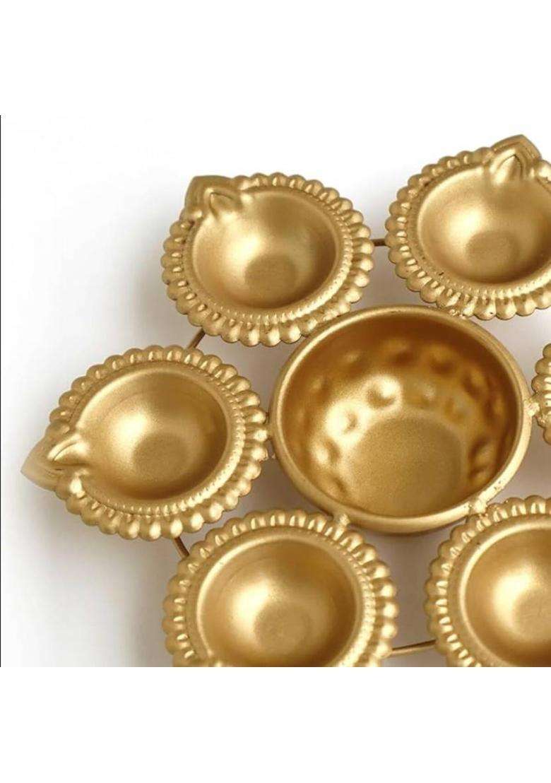 EVERYTHING EXPORTS Decor Urli Bowl for Home Decor for Floating Tealight Holders Iron (Pack of 2) Table Diya Set(Height 3 inch) - Indya