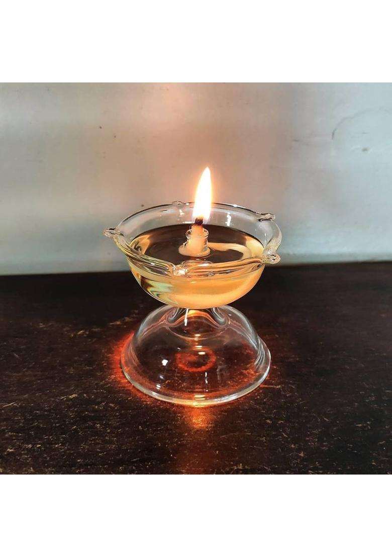 Sidhhi Glass Table Diya Set(Height 15 inch) - Indya