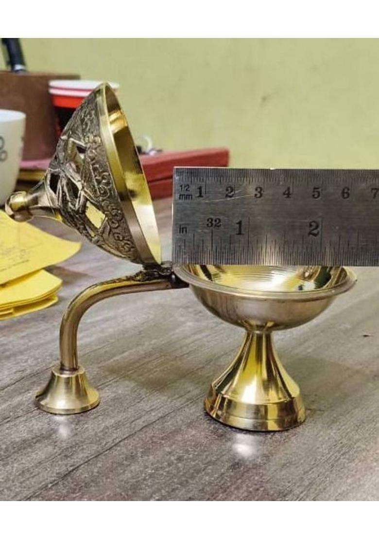 GOOD LUCK HANDICRAFTS Brass Table Diya(Height 6 inch) - Indya