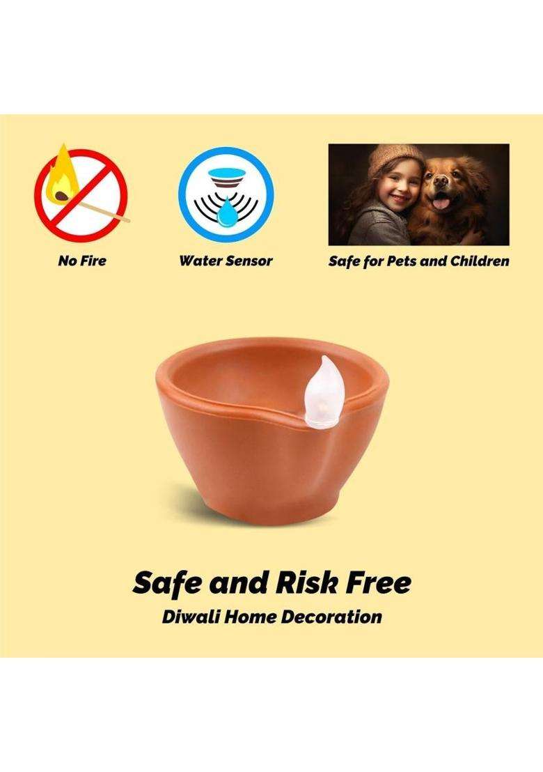 SLYKA 30 Pcs Led Diya Smokeless water sensor diya for diwali Occasion Home dcor Plastic (Pack of 30) Table Diya(Height 2.5 inch) - Indya