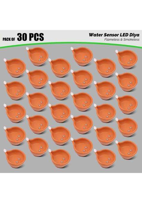 SLYKA 30 Pcs Led Diya Smokeless water sensor diya for diwali Occasion Home dcor Plastic (Pack of 30) Table Diya(Height 2.5 inch)