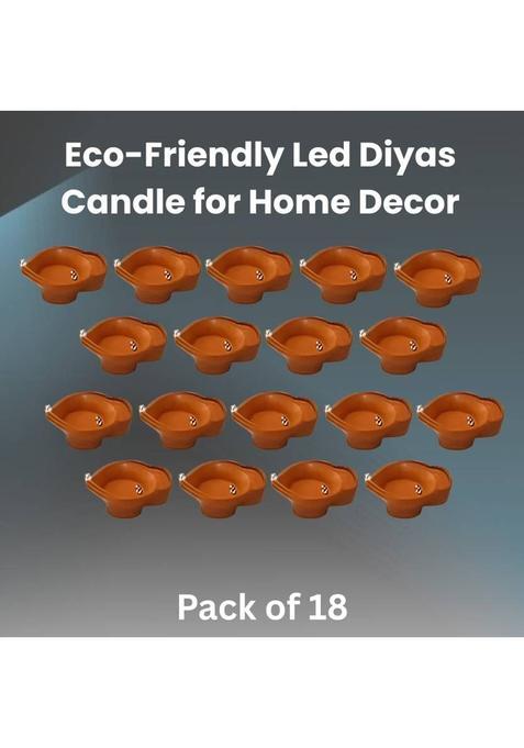 Clairbell Plastic (Pack of 18) Table Diya Set(Height 2 inch)