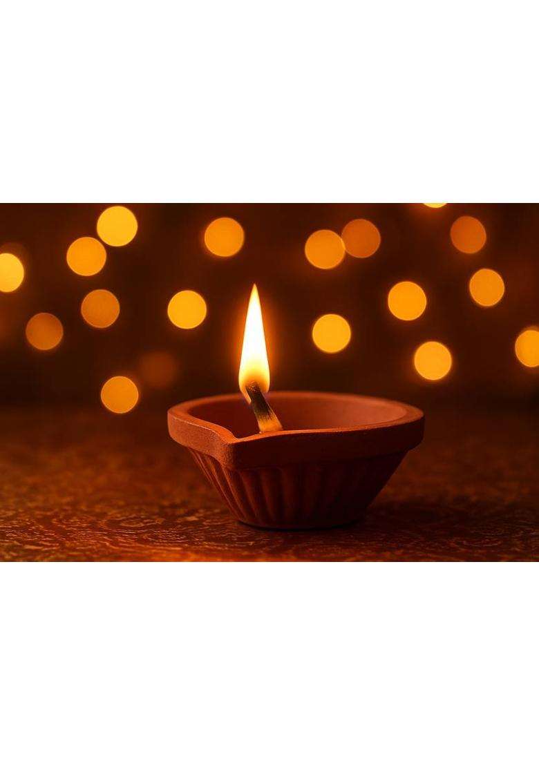 Mudpots Mudpots Set of 32 Handmade Terracotta Diyas Eco-Friendly Clay Lamps - Diwali Terracotta (Pack of 32) Table Diya(Height 0.3 inch) - Indya