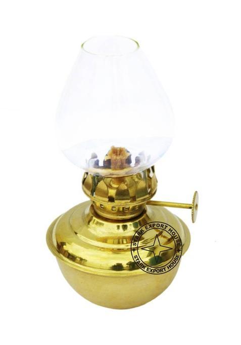 Stark Export House Brass Table Diya Oil Lamp 6 Inch Best For Gift Item Brass Glass Table Diya(Height 6 inch)