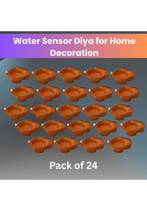 Kidswsie Plastic (Pack of 24) Table Diya Set(Height 2 inch)