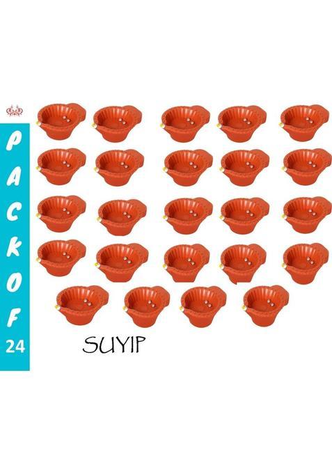Suyip Festive Plastic (Pack of 24) Table Diya Set(Height 2 inch)