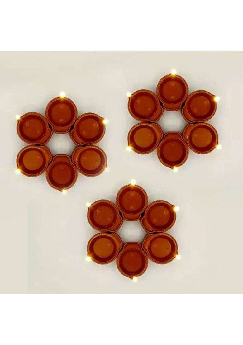 NEUTON LED Light Electronic Flameless diya for home office or temple Plastic (Pack of 18) Table Diya Set(Height 2 inch) - Indya