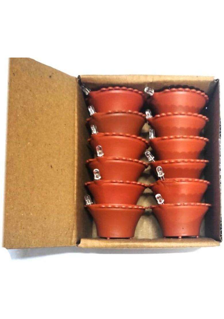 NEUTON LED Light Electronic Flameless diya for home office or temple Plastic (Pack of 18) Table Diya Set(Height 2 inch) - Indya