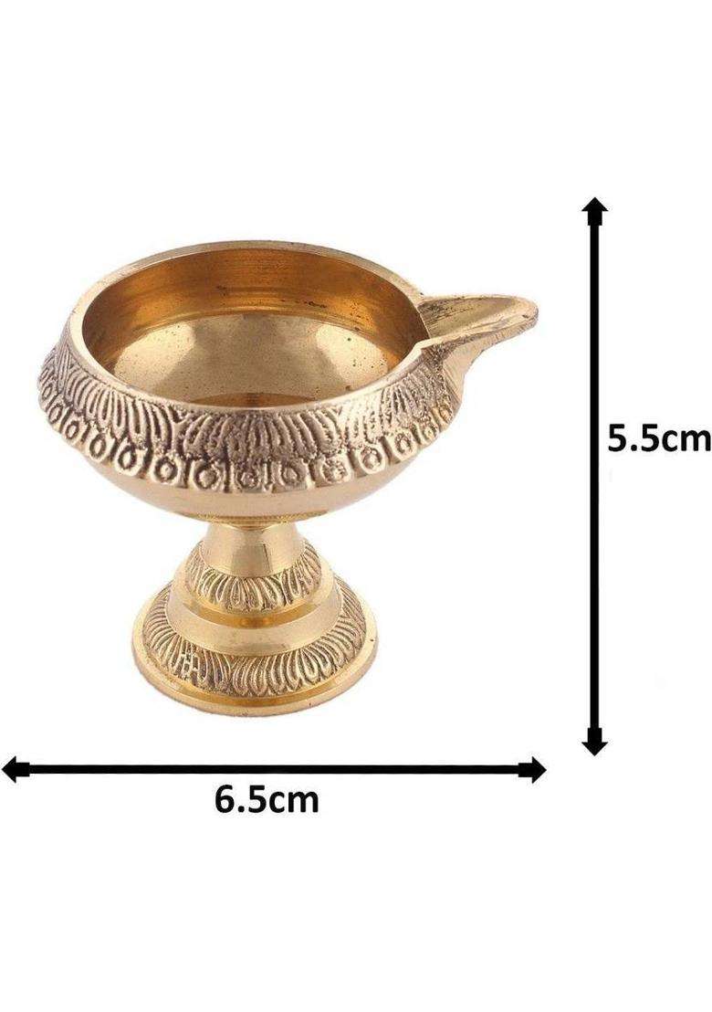 Utkarsh Diwali Special Combo Brass Diwali Kuber Pedi (No1 Small Size)for Puja Brass (Pack of 4) Table Diya(Height 2.16 inch) - Indya