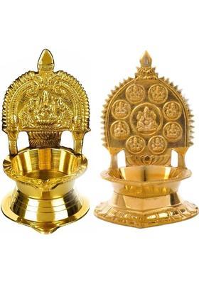 Magics Max Brass (Pack of 2) Table Diya Set(Height 4 inch)