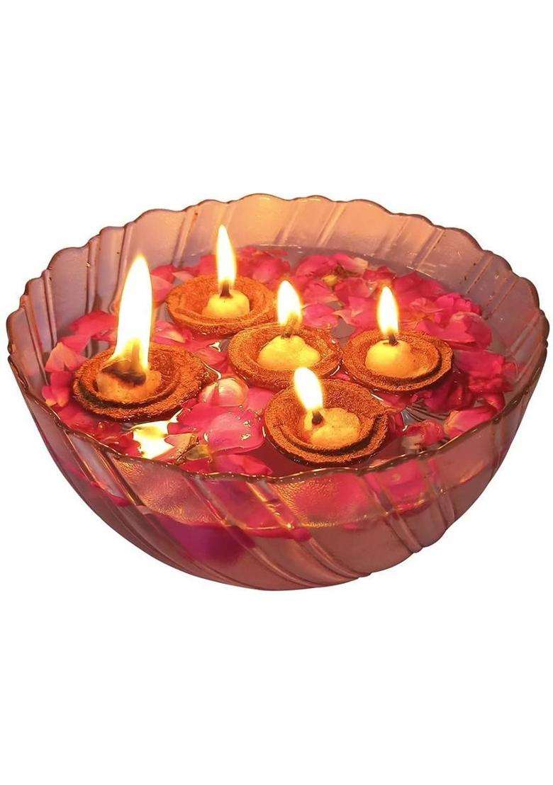 ShouryaKriti Panchagavya Gobar Diya (Pack Of 24) Pottery (Pack of 24) Table Diya(Height 0.8 inch) - Indya