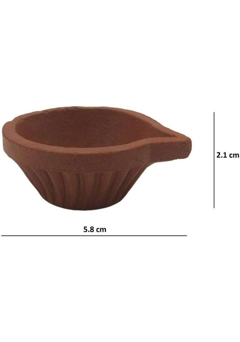 CACTUS VARIETIES Clay/Terracotta Diyas/Lamps for Festival puja & Diwali Decoration/karthigai deepam (Brown 100) Terracotta (Pack of 100) Table Diya(Height 3 inch) - Indya