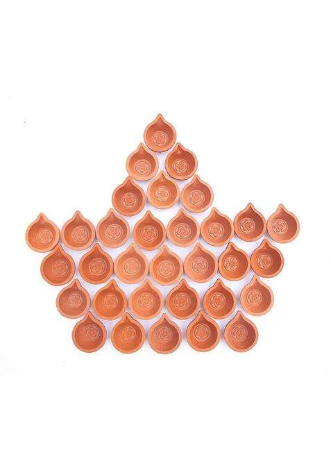 CACTUS VARIETIES Clay/Terracotta Diyas/Lamps for Festival puja & Diwali Decoration/karthigai deepam (Brown 100) Terracotta (Pack of 100) Table Diya(Height 3 inch)