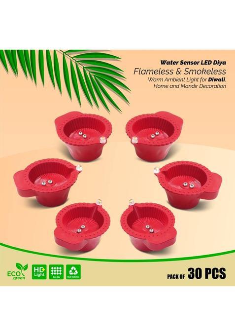 SLYKA Water Sensor Brown Real Diya For Home Dcor Diwali and More Occasions Plastic (Pack of 30) Table Diya Set(Height 2 inch)