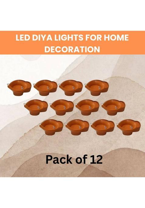 Guggu Plastic (Pack of 12) Table Diya Set(Height 2 inch)