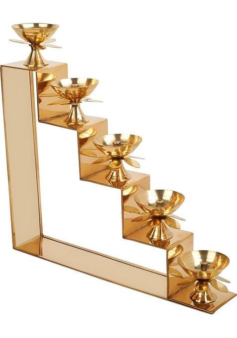 ZUNISHOP 5 StepHome Office Akhand Jyot / Pack Of 1/ Brass Table Diya(Height 10 inch)