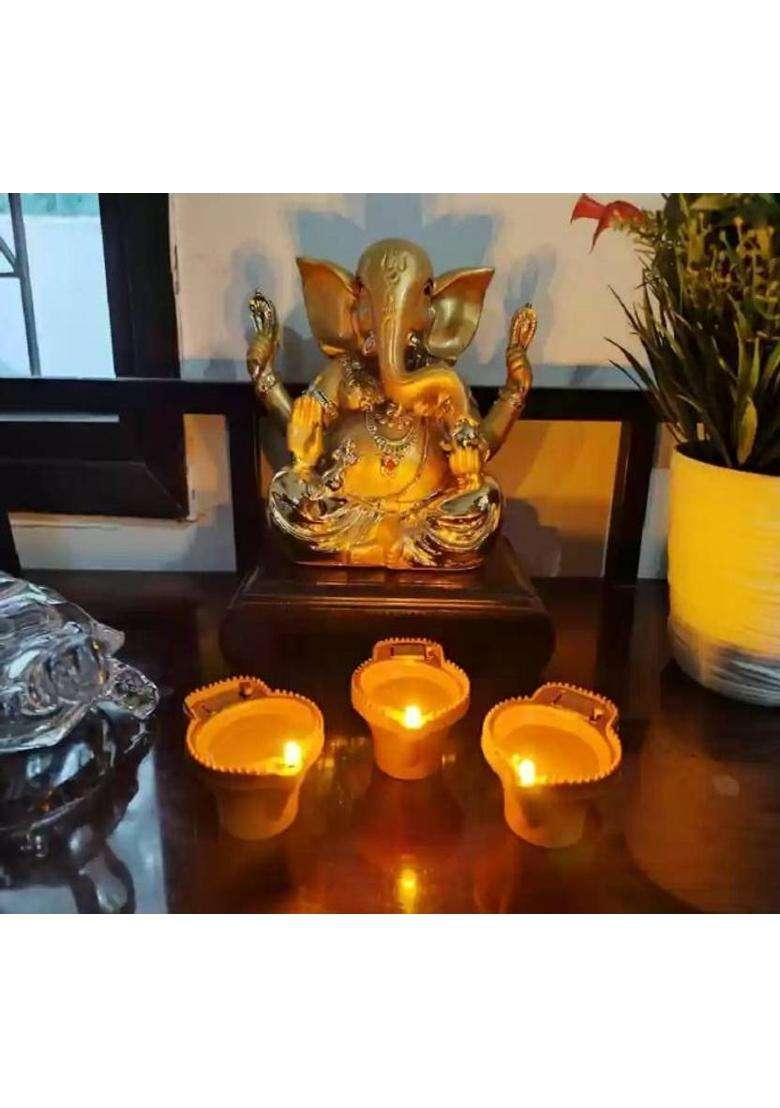 Da Novira Water Sensor Reusable Led Diyas for Home DecorFestivals Decoration Diwali Light Plastic (Pack of 24) Table Diya(Height 1.5 inch) - Indya