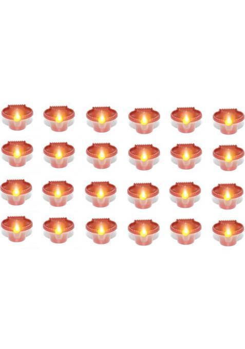 Da Novira Water Sensor Reusable Led Diyas for Home DecorFestivals Decoration Diwali Light Plastic (Pack of 24) Table Diya(Height 1.5 inch)