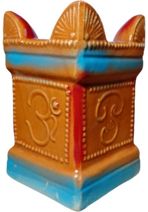 blaji tradings Ceramic Clay Lamp (Thulasi Madam Shape) for Home and Temple Decorations Ceramic Table Diya(Height 15 inch)