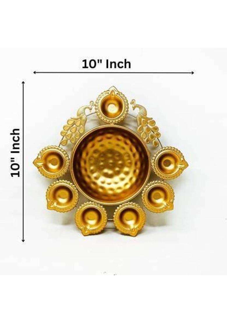 EVERYTHING EXPORTS Peacock Shape Urli Diya for Home Decor Diwali Iron Table Diya(Height 3 inch) - Indya