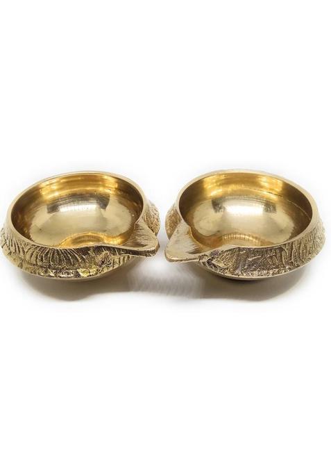 Astrosale Brass Kuber Diya To Increase Wealth & Prosperity Brass Table Diya Set(Height 2 inch)