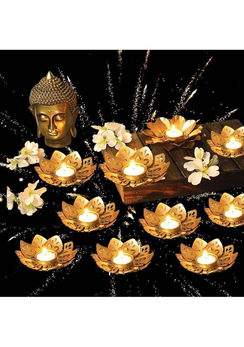 MHTRADERS Diya for decoration Iron (Pack of 10) Table Diya(Height 1 inch) - Indya
