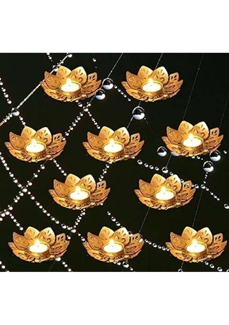 MHTRADERS Diya for decoration Iron (Pack of 10) Table Diya(Height 1 inch) - Indya