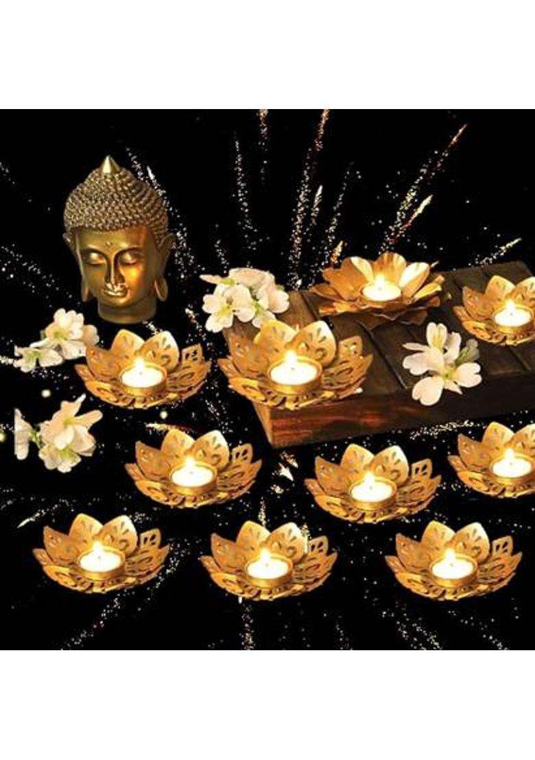 MHTRADERS Diya for decoration Iron (Pack of 10) Table Diya(Height 1 inch) - Indya