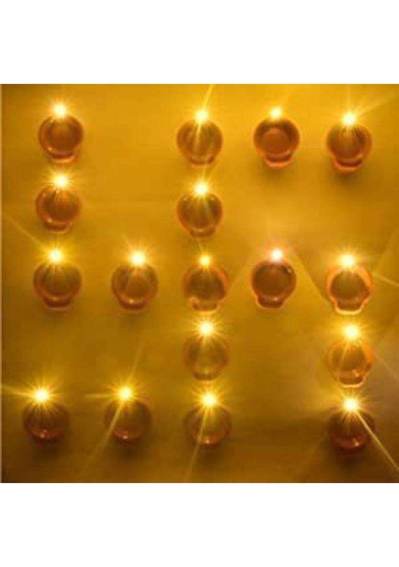 JYT OM 3 Layer Electric Gold LED Diya for TempleTable Diya Set Flameless(Pack of 2) Plastic (Pack of 2) Table Diya Set(Height 14 inch) - Indya