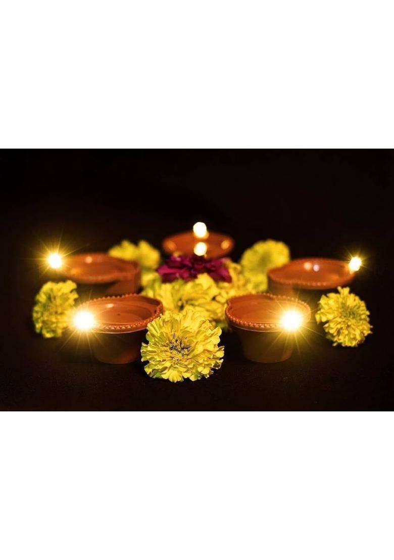 ADM Led Water Sensor Diya Set Plastic (Pack of 6) Table Diya Set(Height 13.5 inch) - Indya