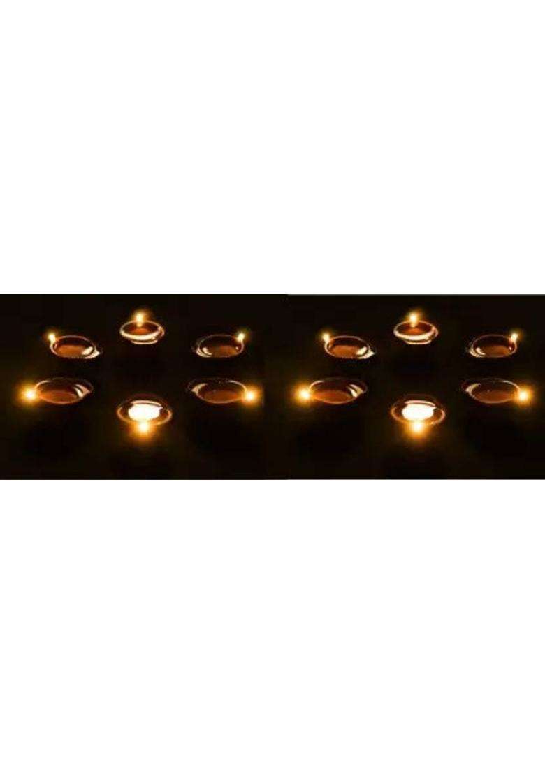 ADM Led Water Sensor Diya Set Plastic (Pack of 6) Table Diya Set(Height 13.5 inch) - Indya