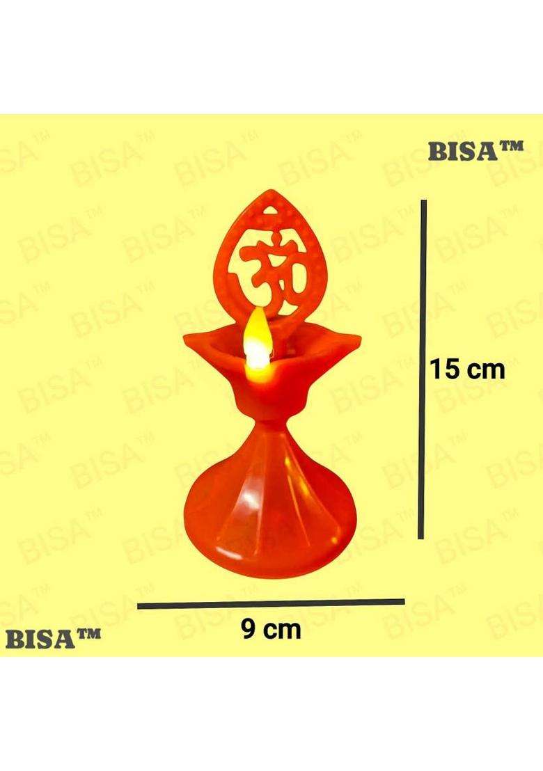 bisa OM Water Sensor Diya Automatic LED Diya for Pooja & Festivals Pack of 4 Plastic (Pack of 4) Table Diya Set(Height 6 inch) - Indya