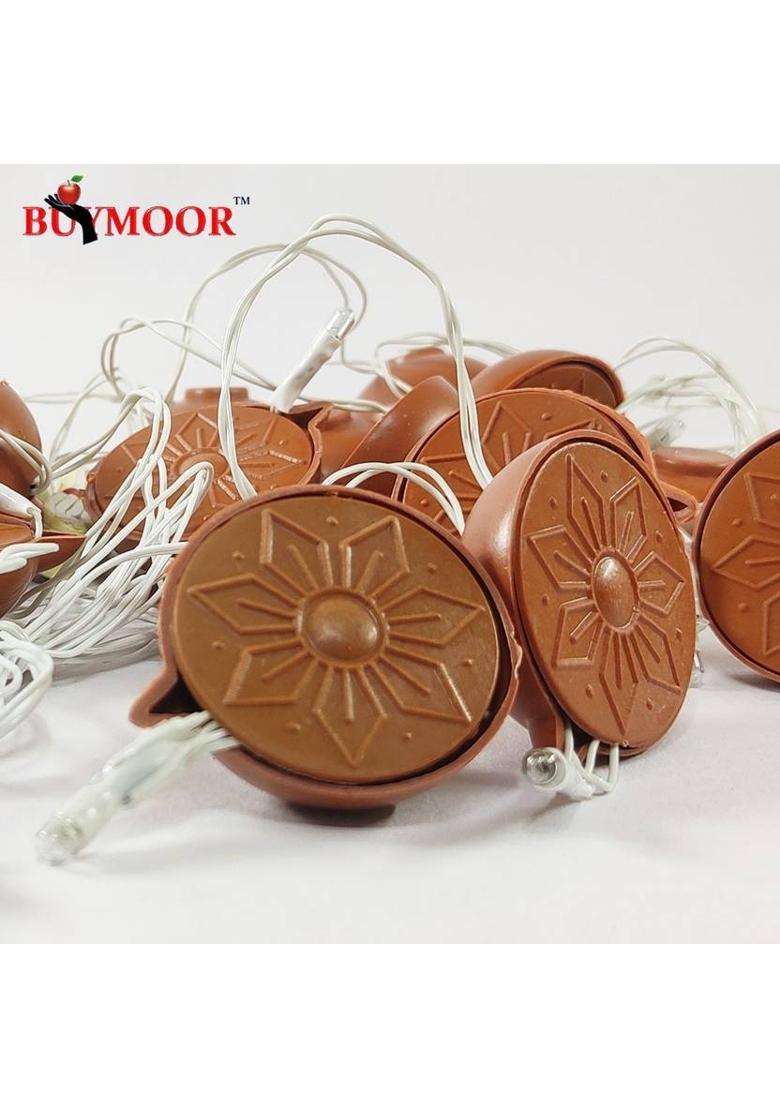 GIFTMOOR Flameless and Smokeless Traditional Diya Plastic LED for Festival Lighting Plastic Hanging Diya Set(Height 8 inch) - Indya